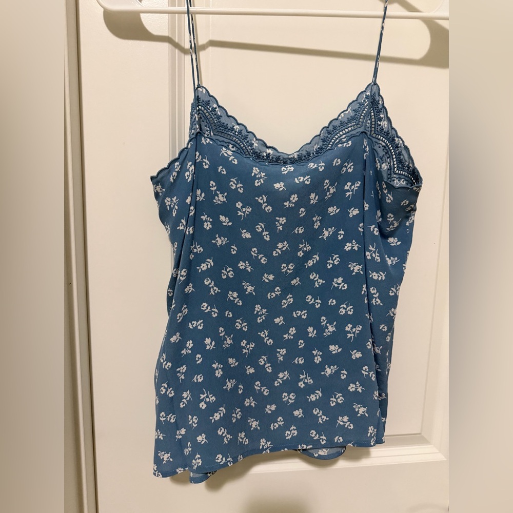 Sezane Palma Camisole, Blue and White Floral, Silk, Size 34, NWOT - Picture 5 of 6